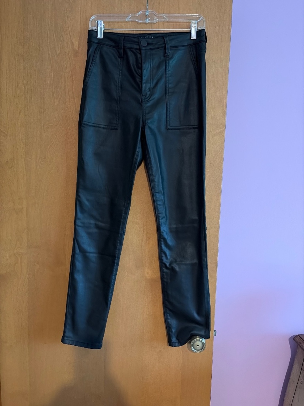 Sanctuary size 28 black pleather jean/pant